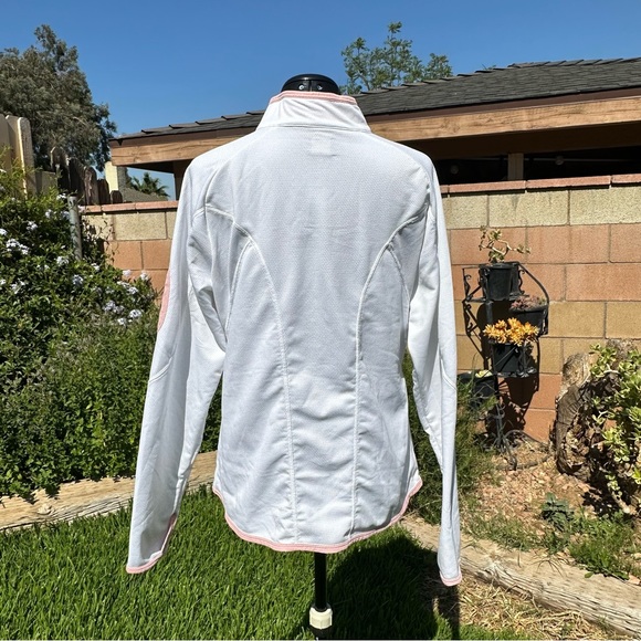 Nike Size XL Pink and White Zip Up Workout Long Sleeve - Picture 6 of 7